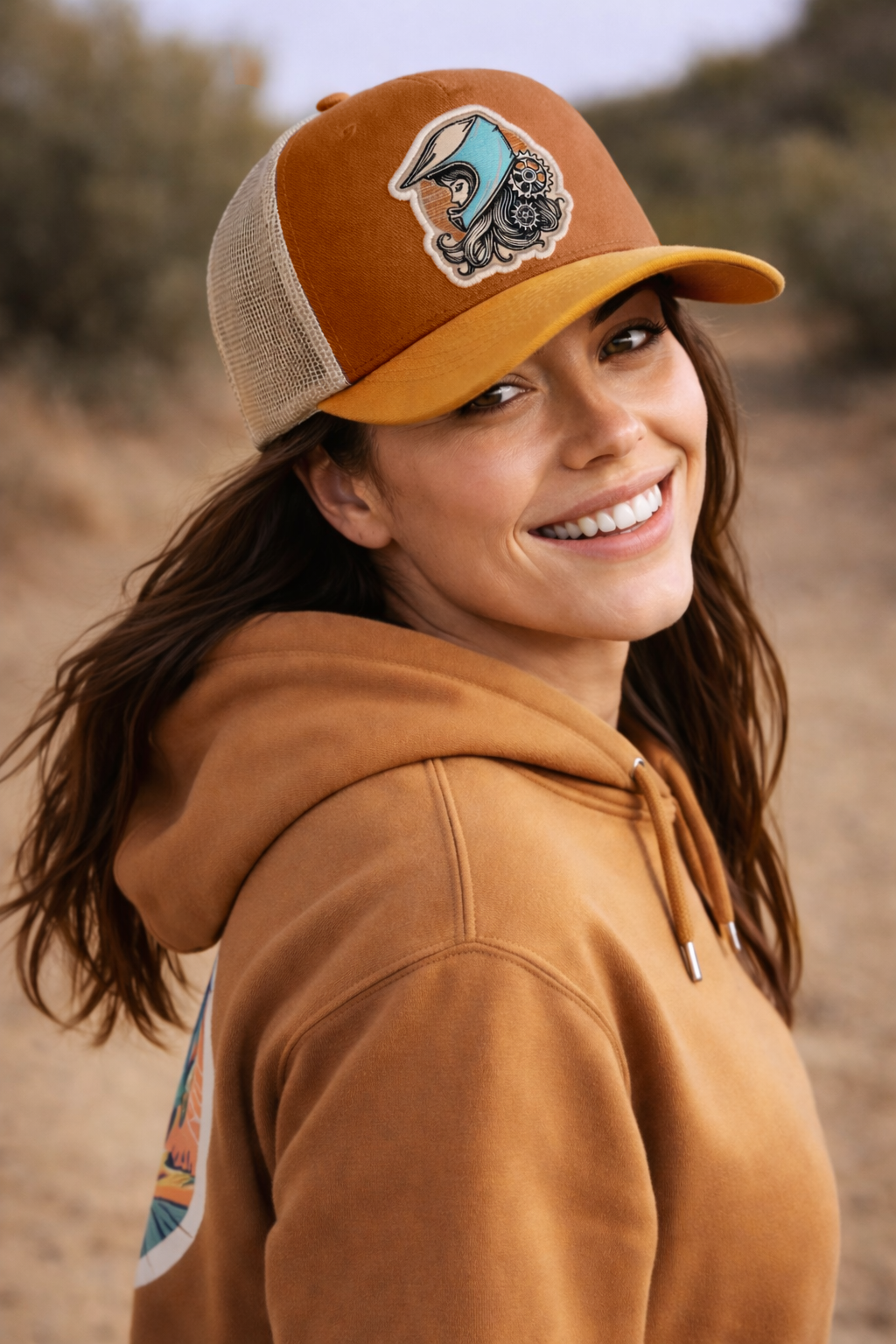 Throttle Fox Trucker Hat block 2 image